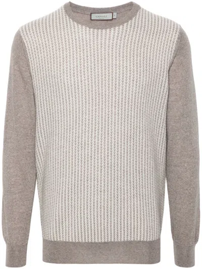 Canali Pullover Mit Geometrischem Muster In Nude