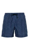 Canali Geometric-pattern Swim Shorts In Blue