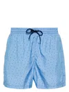 Canali Geometric-pattern Swim Shorts In Blue
