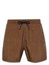 Canali Geometric-pattern Swim Shorts In Brown