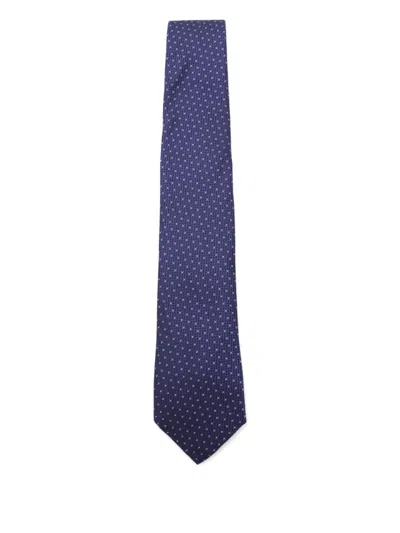 Canali Geometric-pattern Tie In Blue