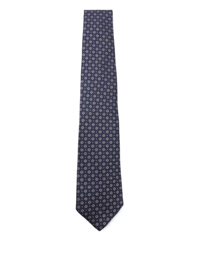 Canali Geometric-pattern Tie In Blue