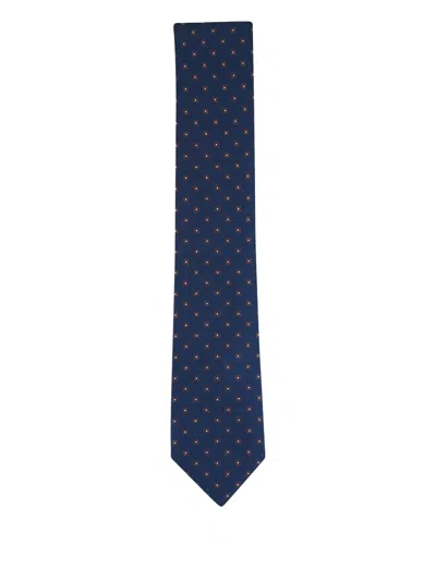 Canali Geometric-pattern Tie In Blue