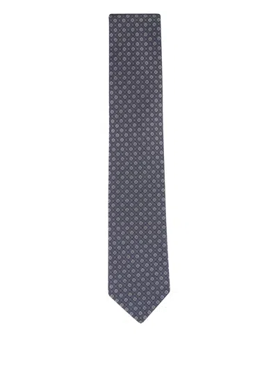 Canali Geometric-pattern Tie In Gray