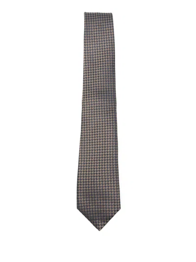 Canali Geometric-patterned Silk Tie In Blue