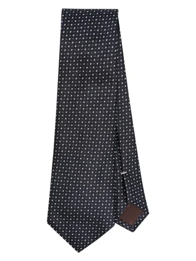 Canali Geometrisch Gemusterte Krawatte In Blau