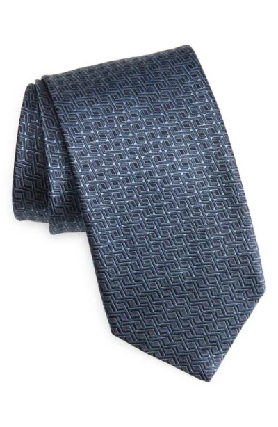 Canali Geometric Silk Tie In Multi