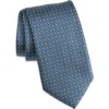 Canali Geometric Silk Tie In Blue
