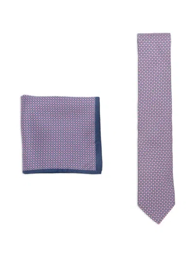 Canali Geometric Tie Set (set Of Two) In Purple