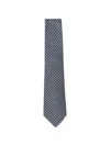 Canali Geometric-pattern Silk Tie In Blue