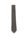 Canali Geometric-pattern Silk-blend Tie In Gray