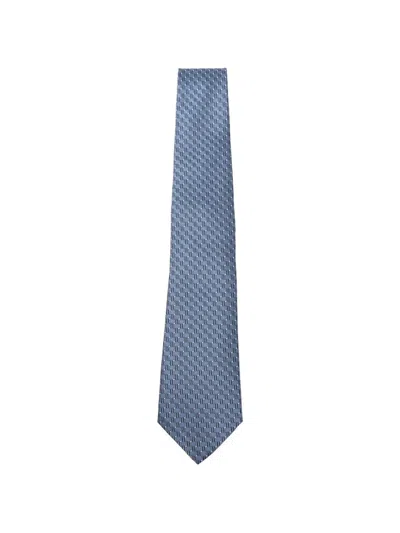 Canali Geometric-pattern Tie In Blue