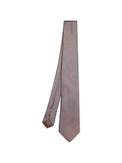 Canali Geometric-pattern Tie In Brown