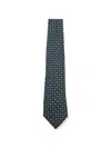Canali Geometric-pattern Tie In Green