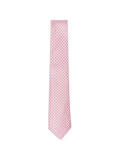 Canali Geometric-pattern Tie In Pink