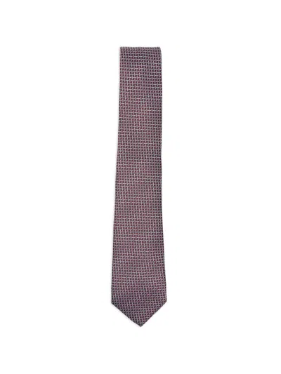 Canali Geometric-pattern Tie In Pink