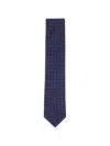 Canali Geometric-patterned Silk Tie In Blue