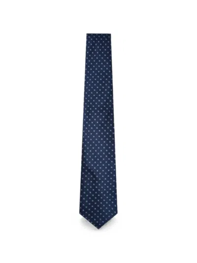 Canali Geometric-print Silk Tie In Multi