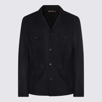 CANALI CANALI BLACK WOOL CASUAL JACKET