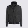 Canali Grey Wool Blend Casual Jacket In Gray