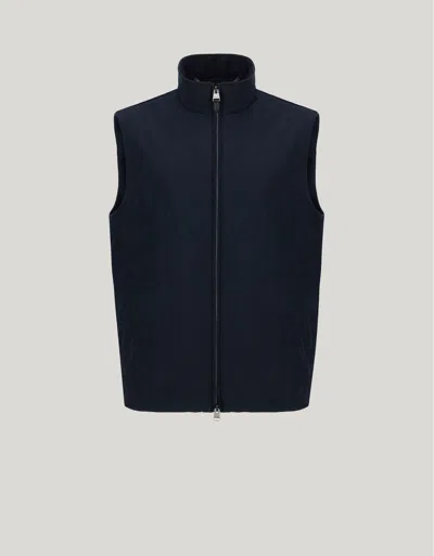 Canali Gilet Bleu Matelassé En Tissu Technique Avec Membrane In Black