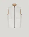 Canali Gilet Réversible En Mélange De Lin Et De Soie Couleur Lait Et Daim In White