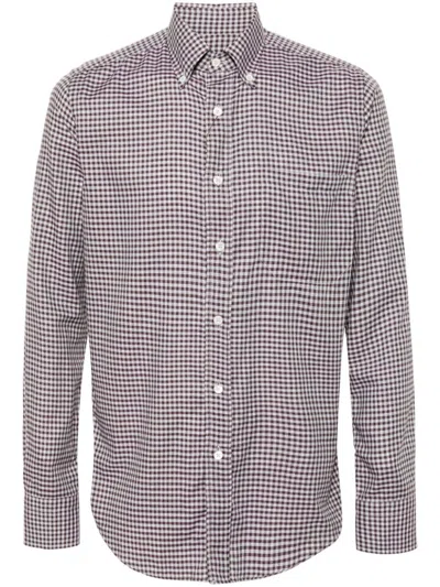 Canali Gingham-check Shirt In Red
