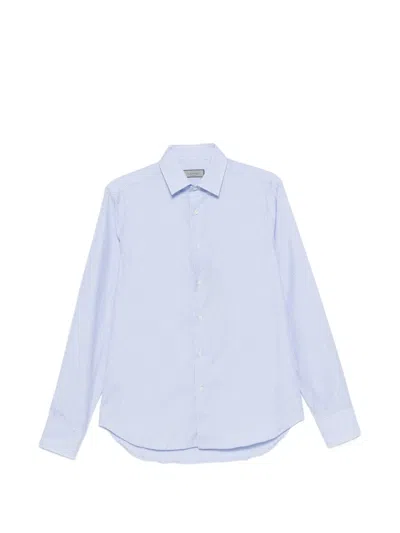 Canali Gingham-check Shirt In Blue
