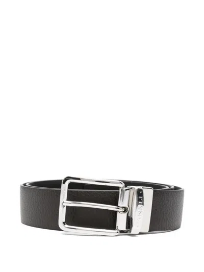 Canali Grained Buckle Belt In Pink