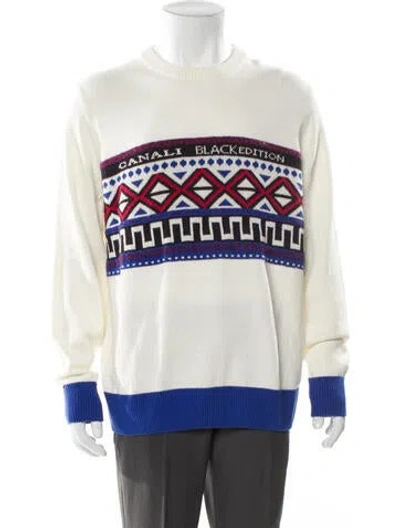 Pre-owned Canali Graphic Print Crew Neck Pullover In Neutral