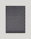 Canali Gray Buttoned Effect Scarf With Geometric Pattern In Gray