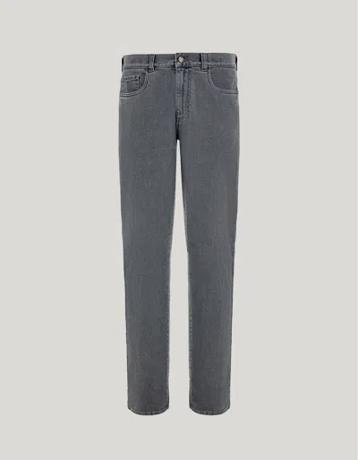 Canali Gray Comfort Cotton And Cashmere Denim Regular-fit Jeans