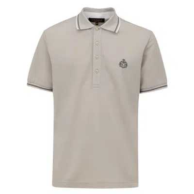Canali Gray Cotton Polo Shirt In Grey