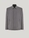 Canali Gray Mélange Lined Cashmere Blend Overshirt With Membrane In Gray