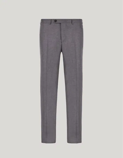 Canali Gray Pleatless Pure 150's Wool Pants