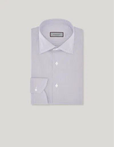 Canali Gray Regular Fit Stretch Cotton Shirt