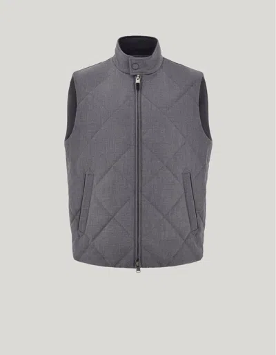 Canali Gray Technical Fabric Quilted Vest