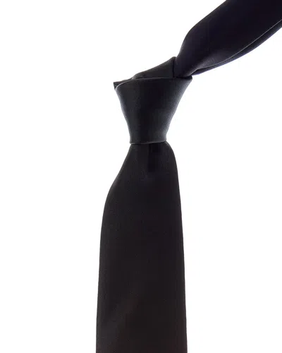 Canali Green & Navy Silk Tie In Black