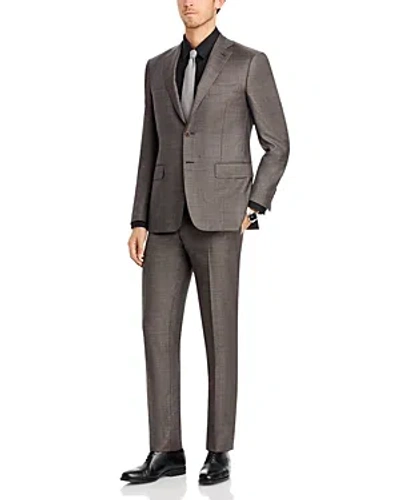 Canali Greige Denim Effect Regular Fit Suit In Brown