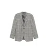 Canali Check-pattern Single-breasted Blazer In Gray