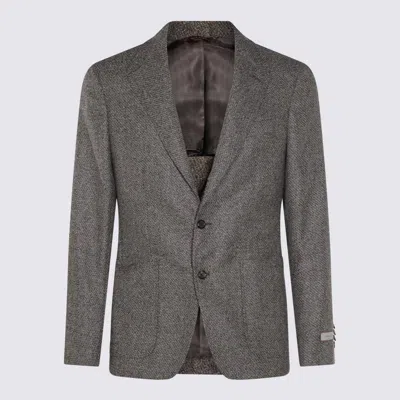 CANALI CANALI GREY WOOL BLAZER