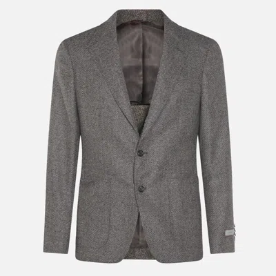 CANALI CANALI GREY WOOL BLAZER