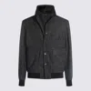 Canali Grey Wool Blend Casual Jacket In Gray