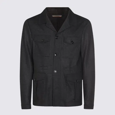 CANALI GREY WOOL CASUAL JACKET