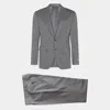 Canali Logo-patch Suit In Grey