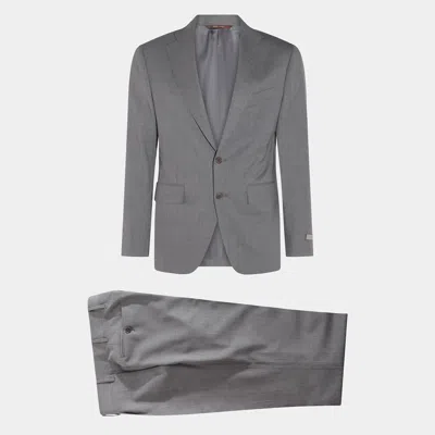 CANALI GREY WOOL SUITS