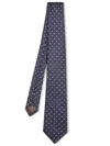 Canali Blue Silk Tie With Geometric Pattern In Blue