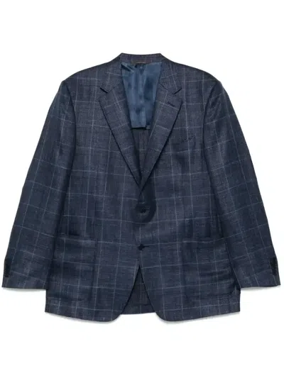 CANALI GRID-PATTERN BLAZER