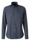 Canali Grid-pattern Shirt In Blue
