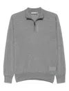 Canali Half-zip Wool Sweater In Gray